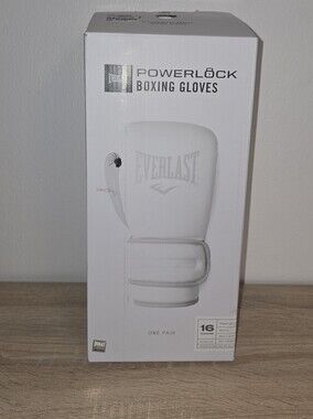 Everlast Powerlock 2 Boxing Gloves 16oz White Training Sparring MMA